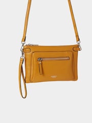 OSPREY LONDON Yellow The Ruby Leather Cross-Body Clutch Bag - Image 4 of 5