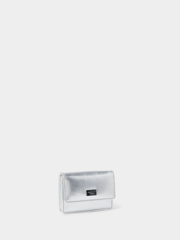 OSPREY LONDON Silver The Elfin Leather Card Holder - Image 2 of 4