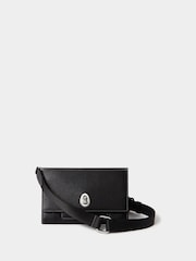 OSPREY LONDON The Micro Leather Cross-Body Black Bag - Image 1 of 5