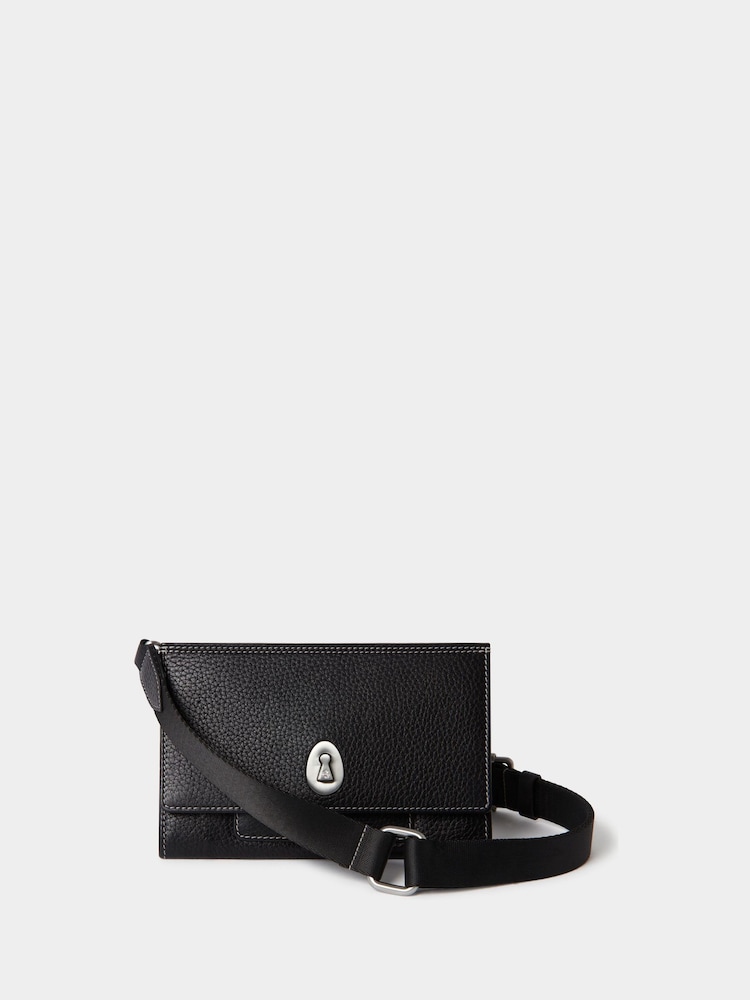 OSPREY LONDON The Micro Leather Cross-Body Black Bag - Image 1 of 5