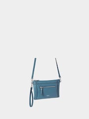 OSPREY LONDON Blue The Ruby Leather Cross-Body Clutch Bag - Image 4 of 5