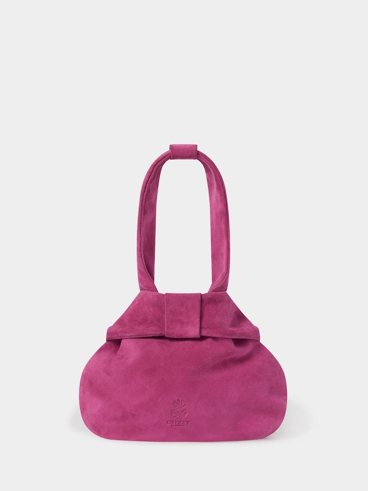 Osprey London Pink The Suede Opera Bag - Image 1 of 5