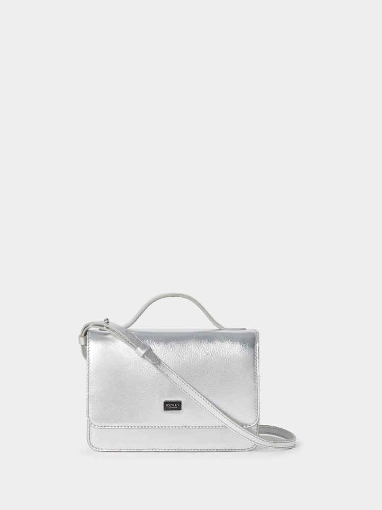 OSPREY LONDON Silver The Elfin Leather Grab Bag - Image 1 of 4