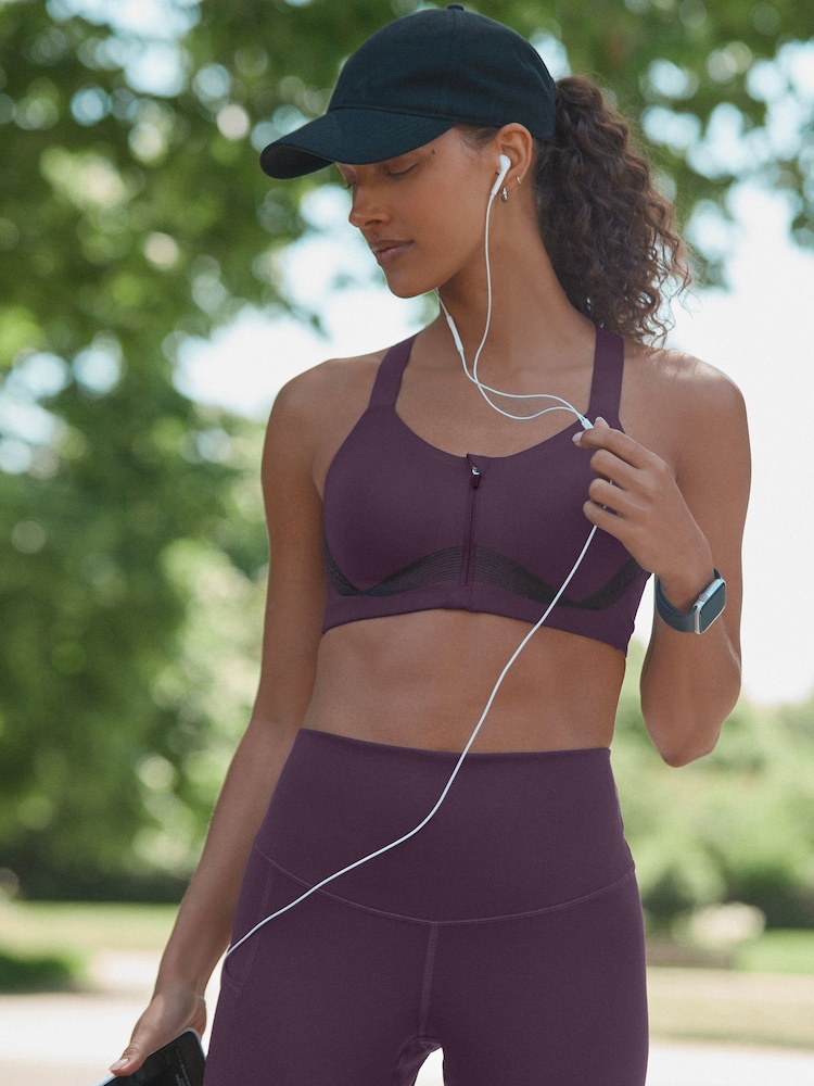Purple Premium Zoned Control High Impact Sports Bra - Image 1 of 13