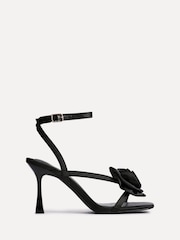Linzi Black Valentine Flower Strappy Heeled Sandals - Image 2 of 5