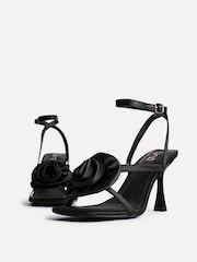 Linzi Black Valentine Flower Strappy Heeled Sandals - Image 3 of 5
