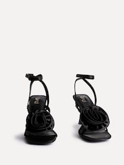 Linzi Black Valentine Flower Strappy Heeled Sandals - Image 4 of 5