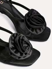 Linzi Black Valentine Flower Strappy Heeled Sandals - Image 5 of 5