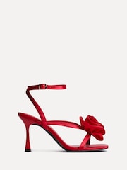 Linzi Red Valentine Flower Strappy Heeled Sandals - Image 3 of 6