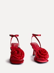 Linzi Red Valentine Flower Strappy Heeled Sandals - Image 4 of 6