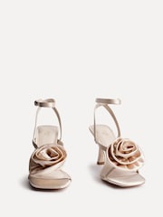 Linzi Cream Valentine Flower Strappy Heeled Sandals - Image 3 of 3