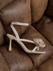Linzi Cream Valentine Flower Strappy Heeled Sandals - Image 6 of 6