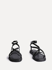 Linzi Black Valor Strappy Gladiator Flat Sandals - Image 3 of 5