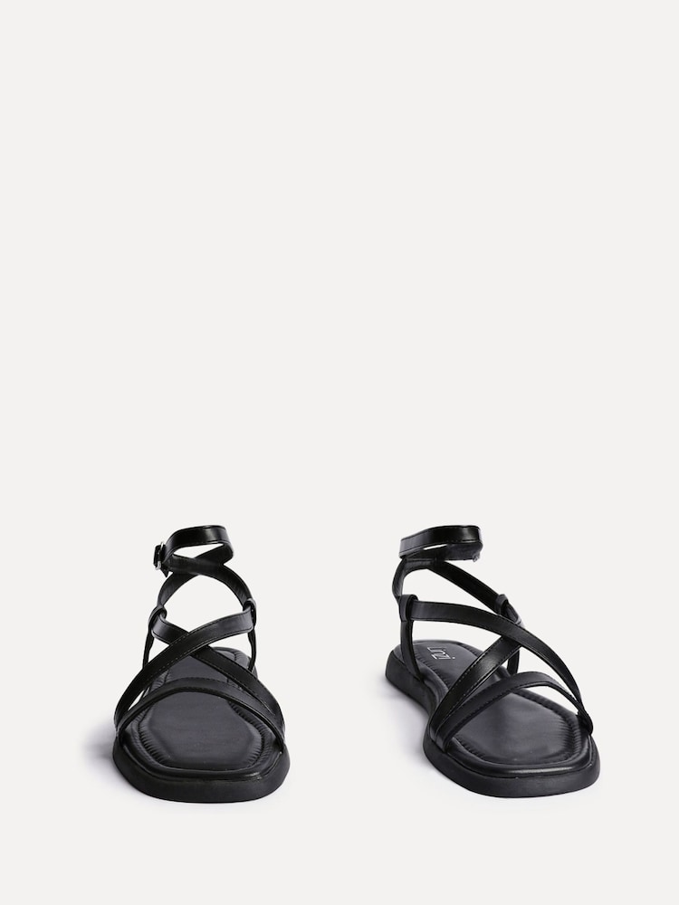 Linzi Black Valor Strappy Gladiator Flat Sandals - Image 3 of 5