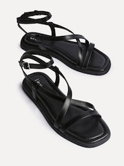 Linzi Black Valor Strappy Gladiator Flat Sandals - Image 4 of 5