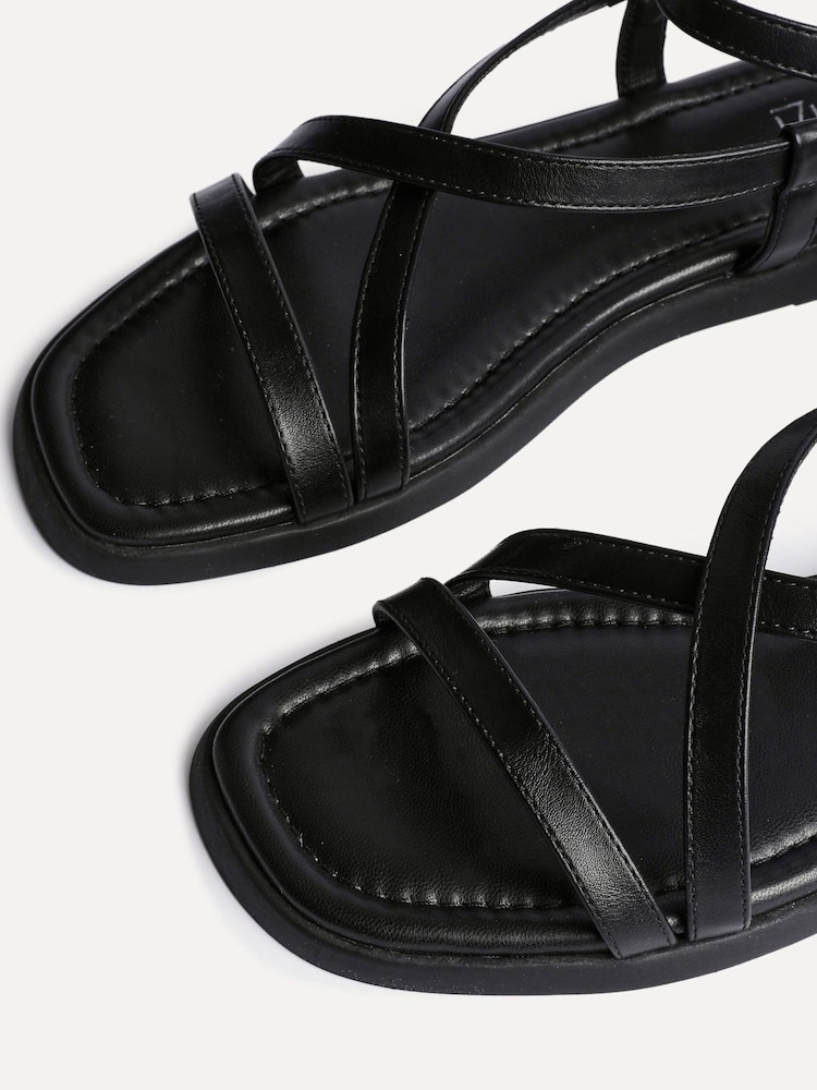 Linzi Black Valor Strappy Gladiator Flat Sandals - Image 5 of 5