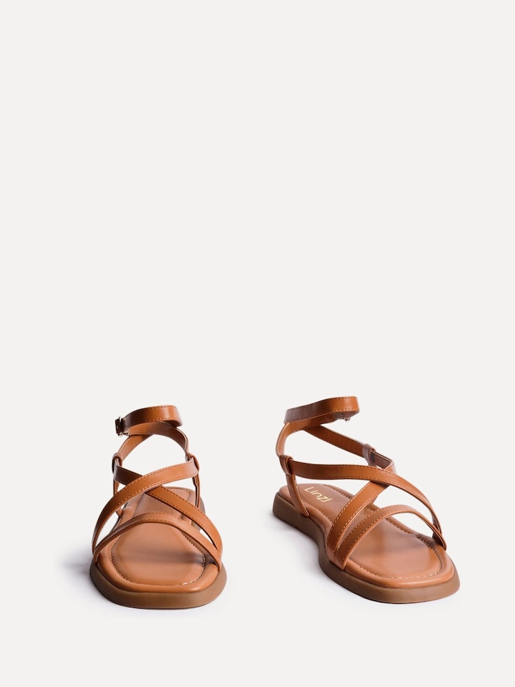 חום - Linzi Valor Strappy Gladiator Flat Sandals - Image 3 of 5