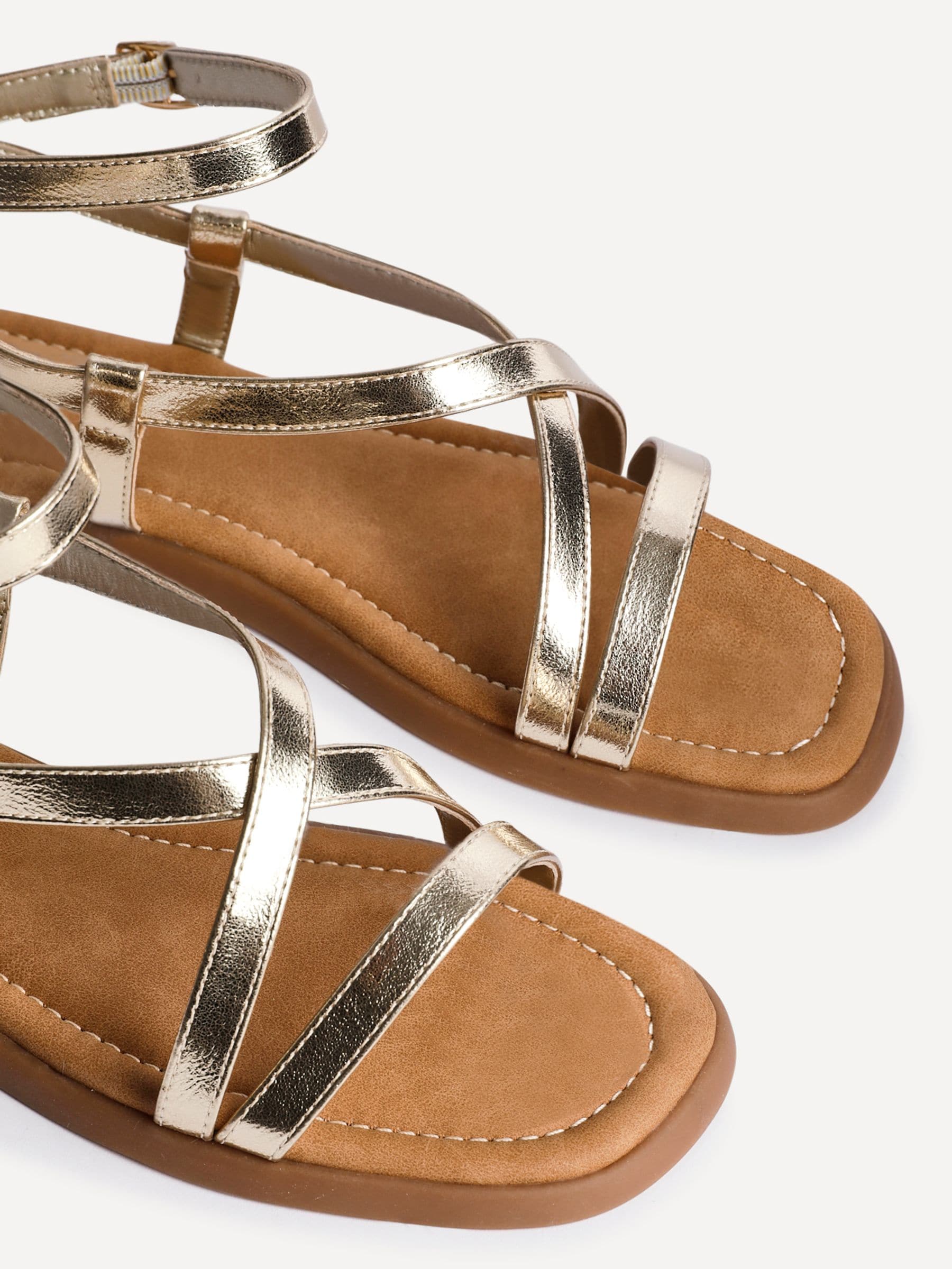 Buy Linzi Gold Valor Strappy Gladiator Flat Sandals from Next USA