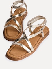 Linzi Gold Valor Strappy Gladiator Flat Sandals - Image 4 of 5