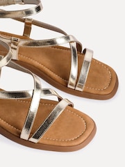 Linzi Gold Valor Strappy Gladiator Flat Sandals - Image 5 of 5