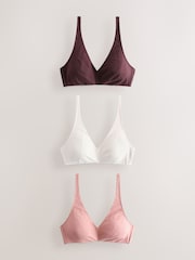 Chocolate/Rosa/Crema - Pack de 3 sujetadores en mezcla de algodón Ultimate Comfort - Imagen 1 de 6