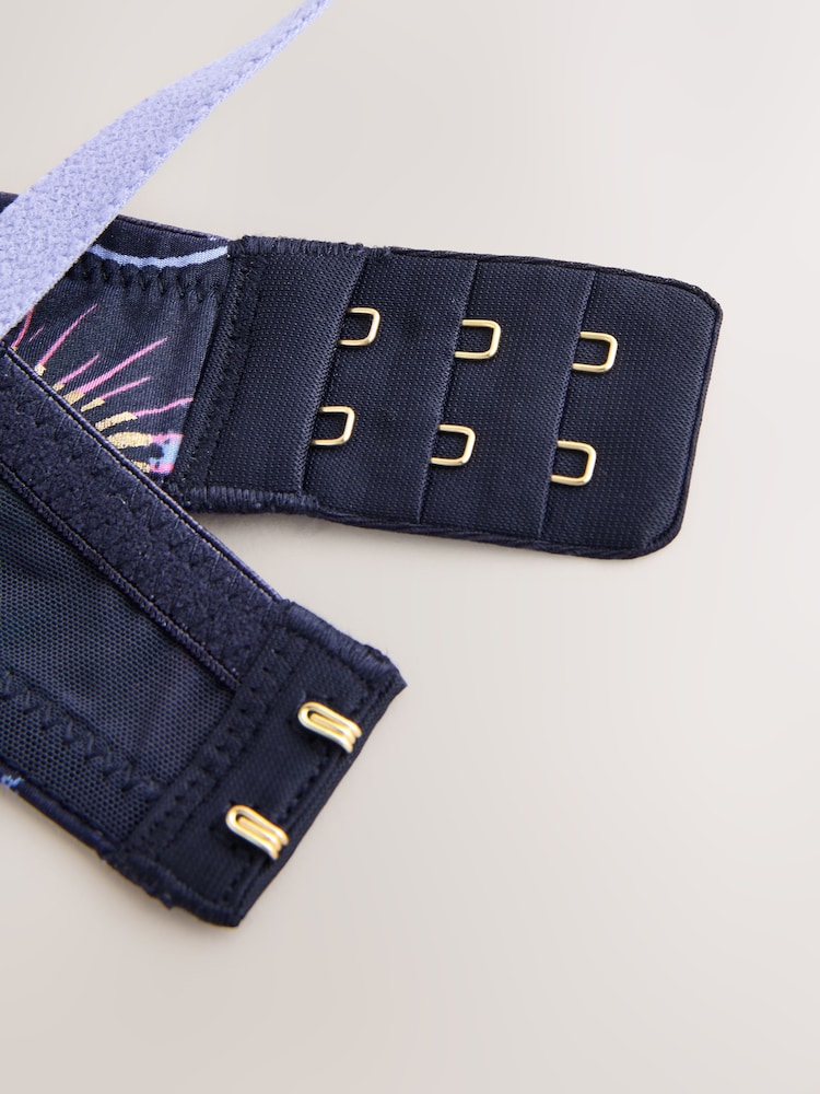 Navy Print Pad Plunge CoppaFeel X Next Bra - Image 2 of 4