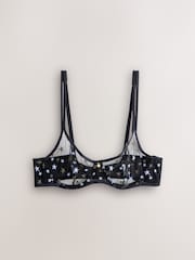 Black Non Pad Balcony Embroidered CoppaFeel! Bra - Image 7 of 10