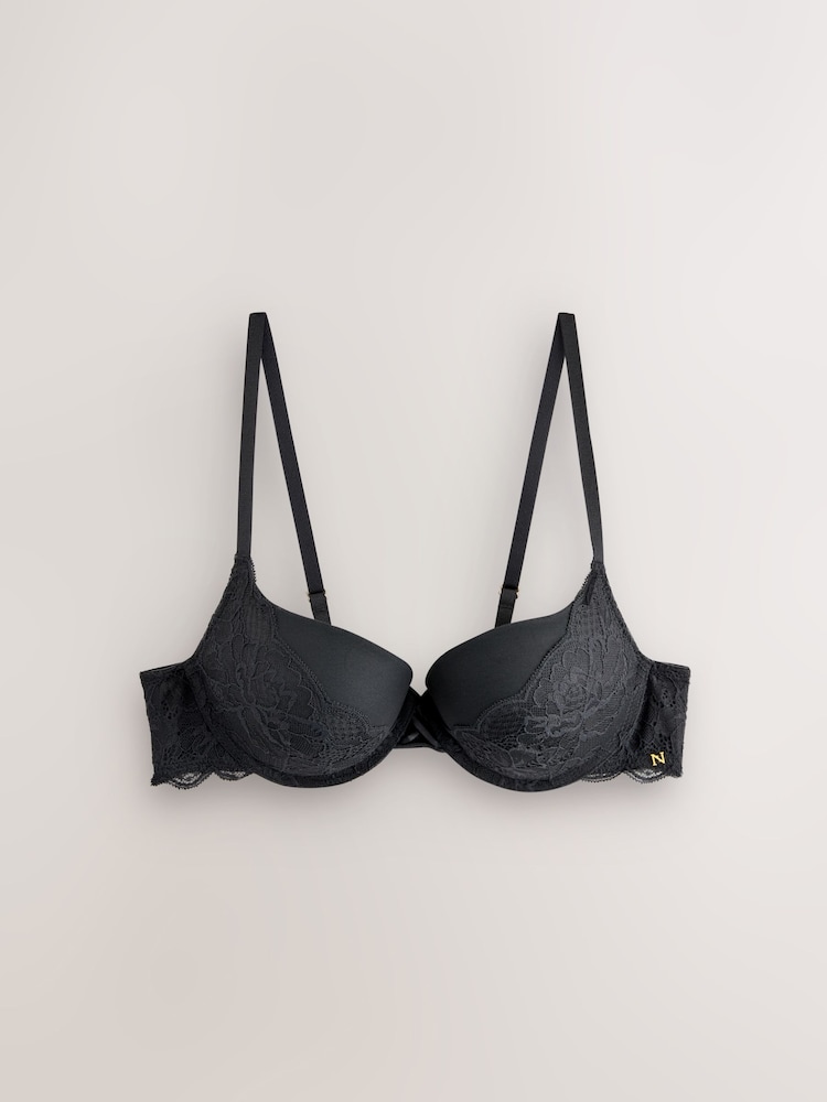 Black Push Up Pad Plunge A-D Wow Triple Boost Lace Multiway Bra - Image 1 of 9 Black Push Up Pad Plunge A-D Wow Triple Boost Lace Multiway Bra - Image 1 of 9