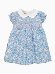 Trotters London Little Blue Liberty Print Betsy Smocked Dress - Image 1 of 3