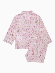 Trotters London Liberty Print Pink Alice In Wonderland 100% Cotton Pyjamas - Image 2 of 4