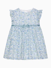 Trotters London Little Blue Liberty Print Bluebell 100% Cotton Dress - Image 1 of 3