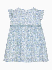 Trotters London Little Blue Liberty Print Bluebell 100% Cotton Dress - Image 2 of 3
