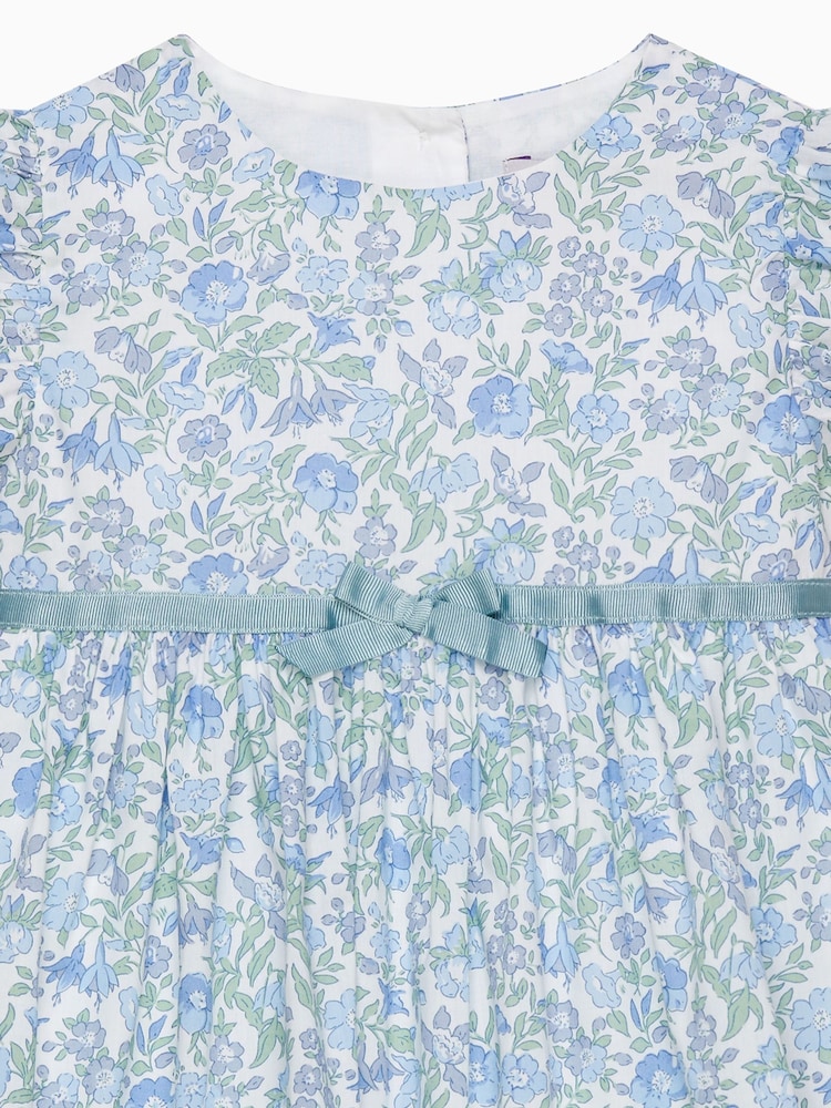 Trotters London Little Blue Liberty Print Bluebell 100% Cotton Dress - Image 3 of 3