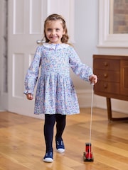 Trotters London Blue Liberty Print Neon Wiltshire 100% Cotton Dress - Image 1 of 4