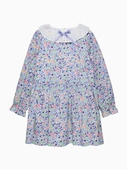 Trotters London Blue Liberty Print Neon Wiltshire 100% Cotton Dress - Image 2 of 4