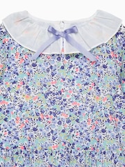 Trotters London Blue Liberty Print Neon Wiltshire 100% Cotton Dress - Image 4 of 4