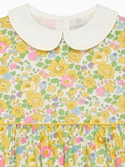 Trotters London Little Yellow Liberty Print Yellow Betsy 100% Cotton Dress - Image 2 of 2