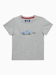 Trotters London Grey Marl Sebastian Car 100% Cotton T-Shirt - Image 1 of 3