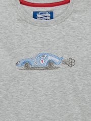 Trotters London Grey Marl Sebastian Car 100% Cotton T-Shirt - Image 3 of 3