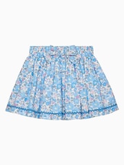 Trotters London Liberty Blue Print Betsy Bow 100% Cotton Skirt - Image 1 of 3