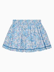 Trotters London Liberty Blue Print Betsy Bow 100% Cotton Skirt - Image 2 of 3