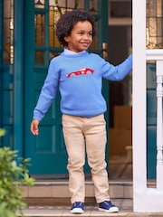 Trotters London Sky Blue Sebastian Car Jumper - Image 1 of 6