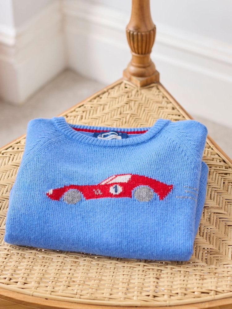 Trotters London Sky Blue Sebastian Car Jumper - Image 3 of 6