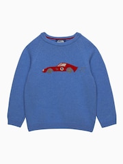 Trotters London Sky Blue Sebastian Car Jumper - Image 4 of 6