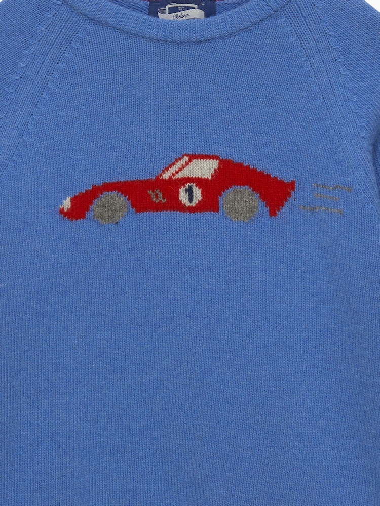 Trotters London Sky Blue Sebastian Car Jumper - Image 6 of 6