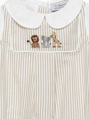 Trotters London Newborn Natural Oatmeal Augustus And Friends Romper - Imagen 3 de 3