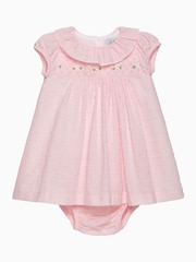 Розовый - Trotters London Newborn Strawberries 100% Cotton My First Smocked Dress - Изображение 1 из 3