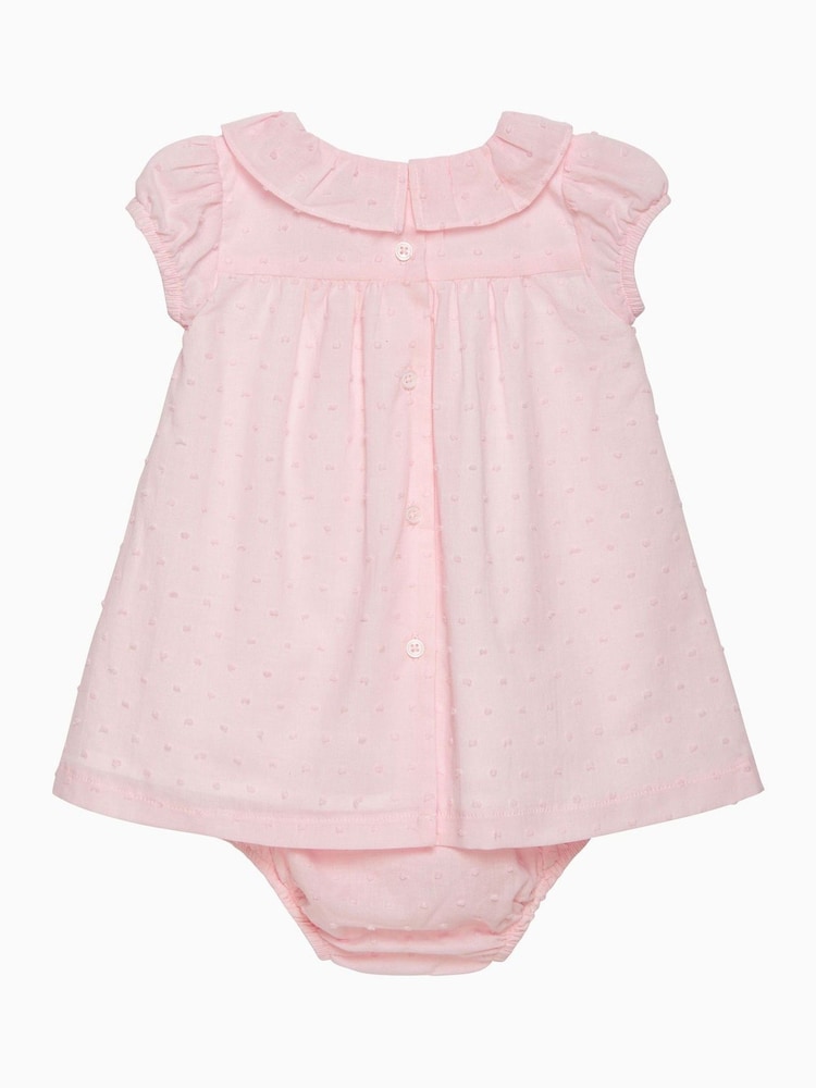 Розовый - Trotters London Newborn Strawberries 100% Cotton My First Smocked Dress - Изображение 2 из 3