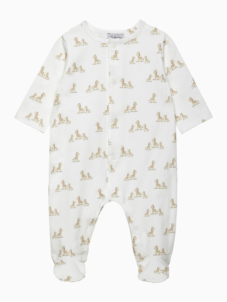 Trotters London Newborn Giraffe White All-in-One - Image 1 of 3