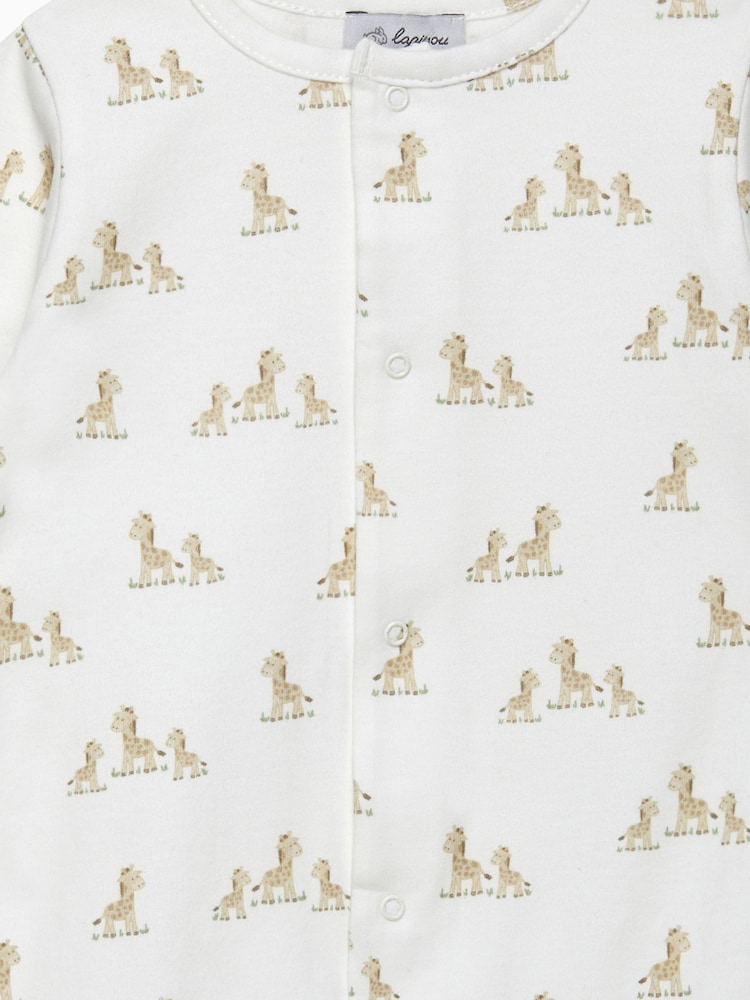 Trotters London Newborn Giraffe White All-in-One - Image 3 of 3